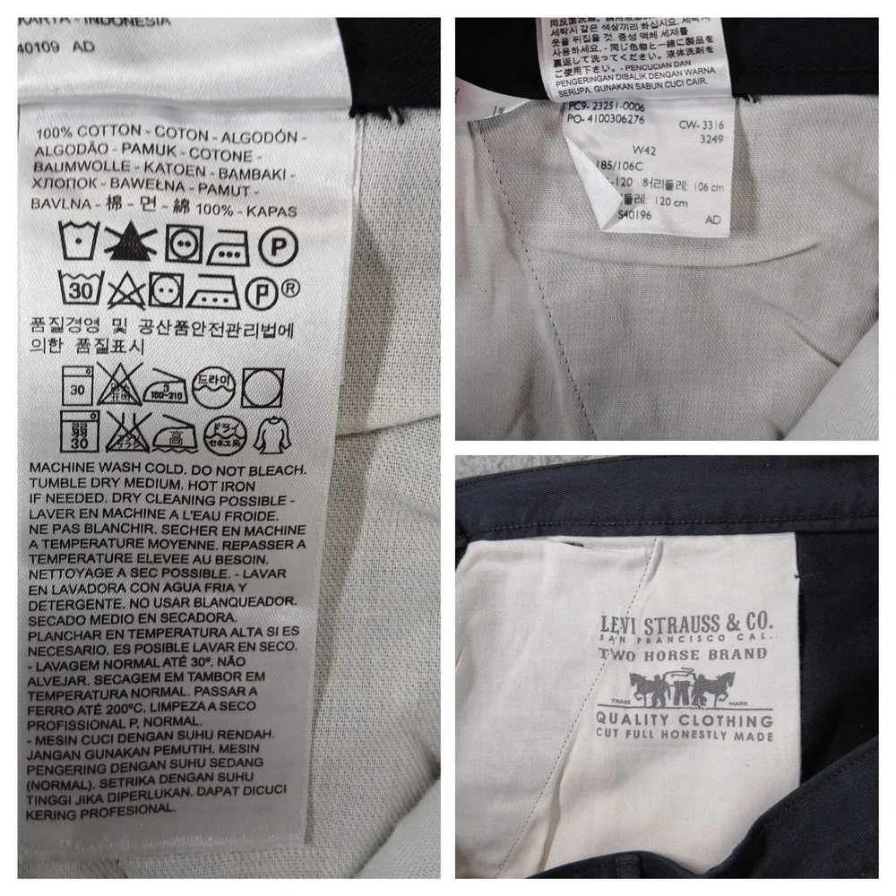 Levi's Big & Tall Cotton Cargo Shorts Black Size 42 100% Cotton EUC‎